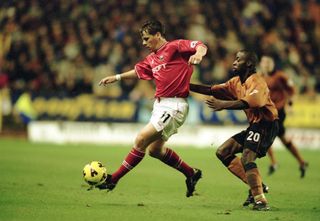 Darren Barnard in action for Barnsley against Wolves in November 2001.