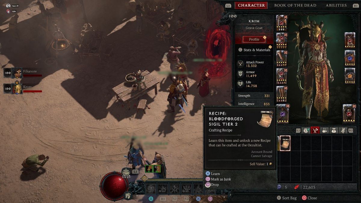 Diablo 4 Bloodforged Sigil - Tier 2 diagram