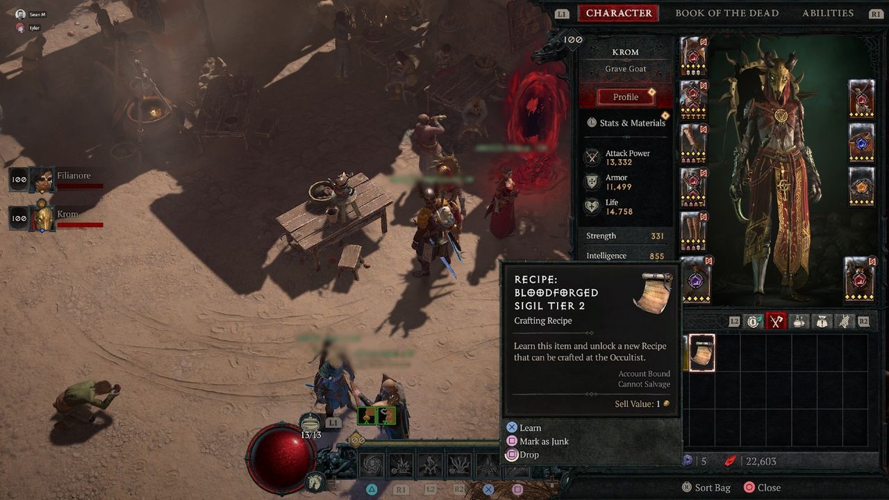 Diablo 4 Bloodforged Sigil - Tier 2 diagram