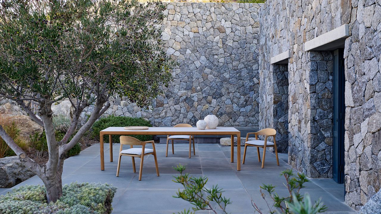 outdoor dining area on a patio