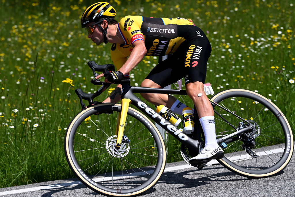 VAL DI ZOLDO PALAFAVERA ITALY MAY 25 Primo Rogli of Slovenia and Team JumboVisma competes during the 106th Giro dItalia 2023 Stage 18 a 161km stage from Oderzo to Val di Zoldo Palafavera 1514m UCIWT on May 25 2023 in Val di Zoldo Palafavera Italy Photo by Tim de WaeleGetty Images