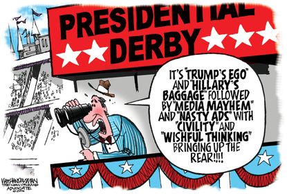 Political Cartoon U.S. Kentucky Derby 2016