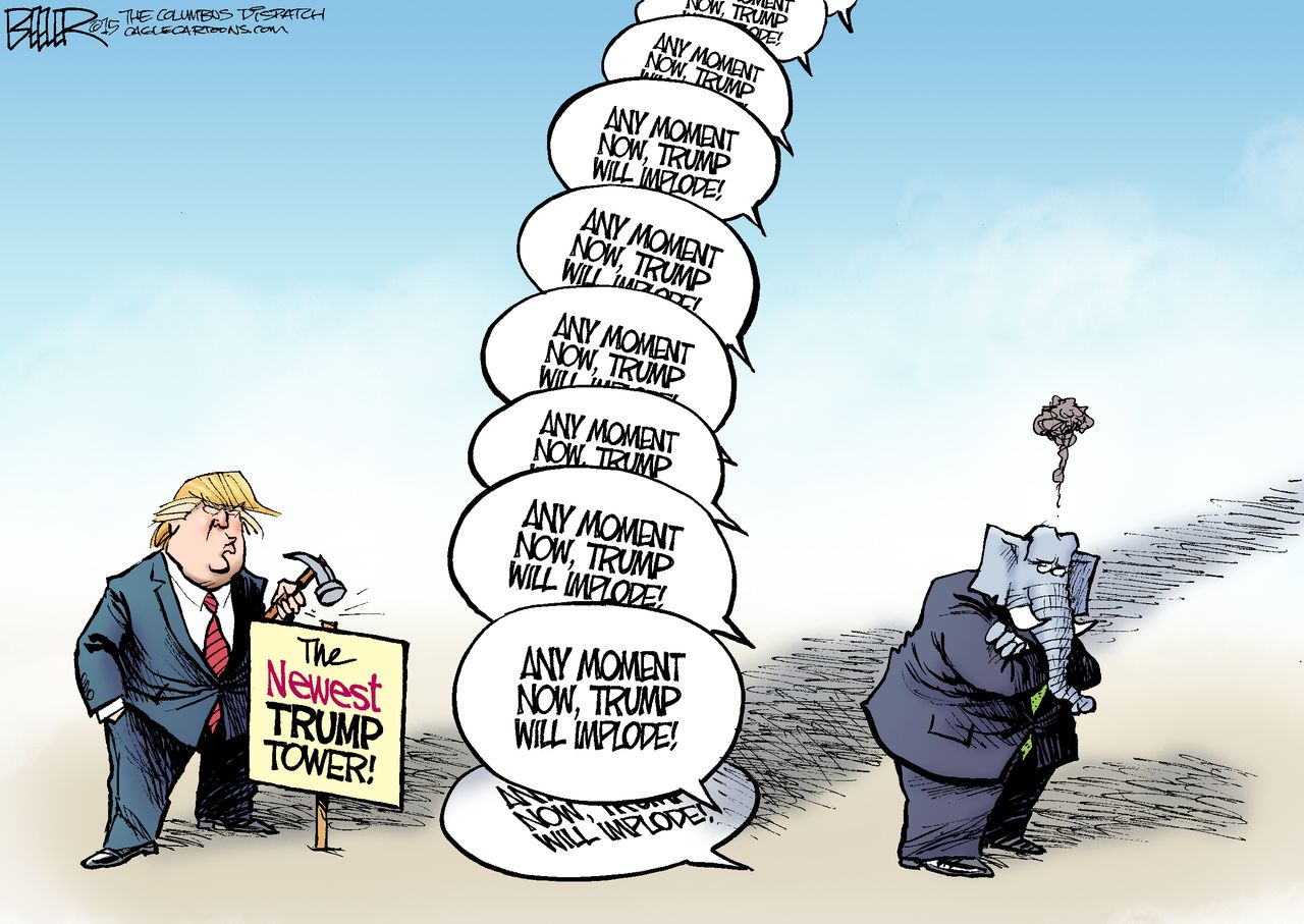 Political cartoon U.S. Donald Trump 2016