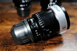 Blazar Cato anamorphic lens with caps on.