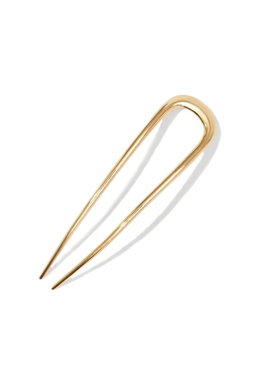 Metal French Hair Pins for Women, Gold French Pins for Thick Hair, U Shaped Hair Pins, Metal Hair Pin for All Hair Types, Hair Sticks for Buns, French Twist Hair Pin, Hair Fork - 1pc Gold