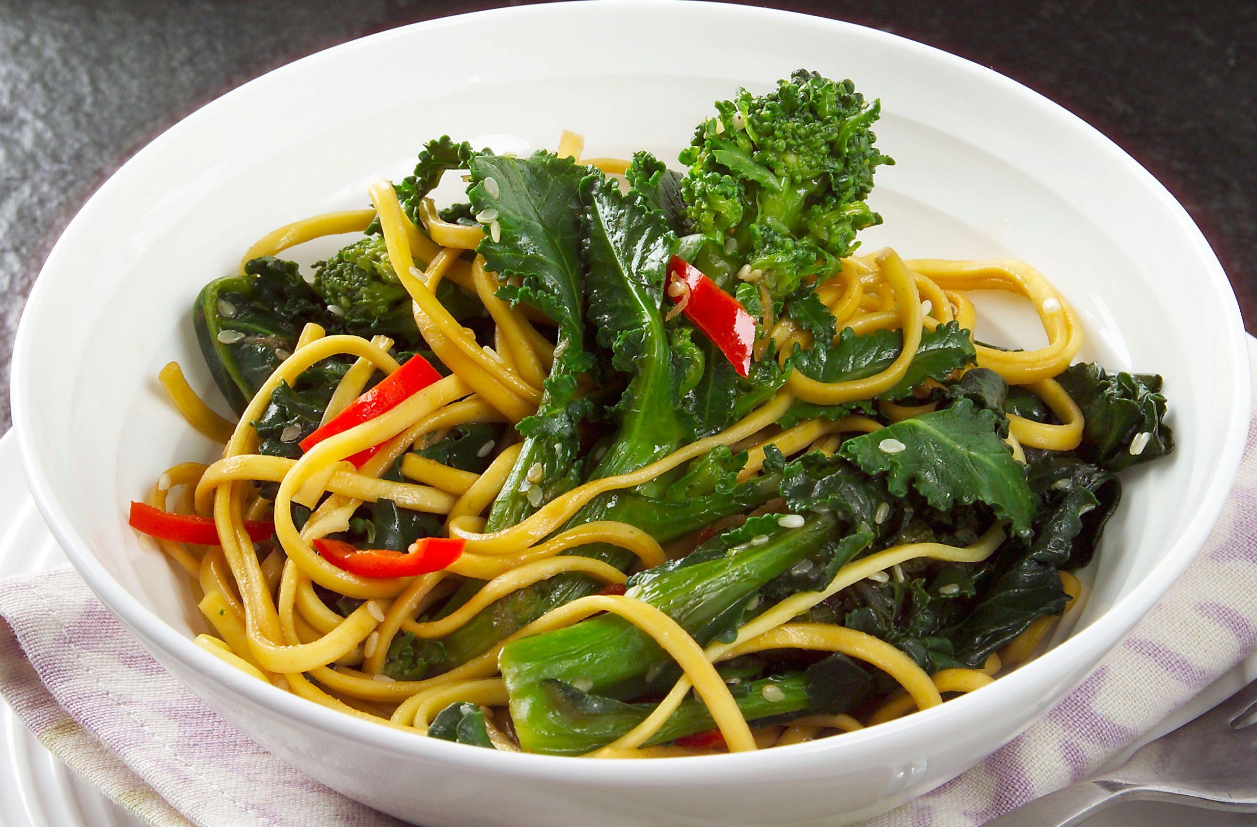 Purple sprouting broccoli stir-fry recipe