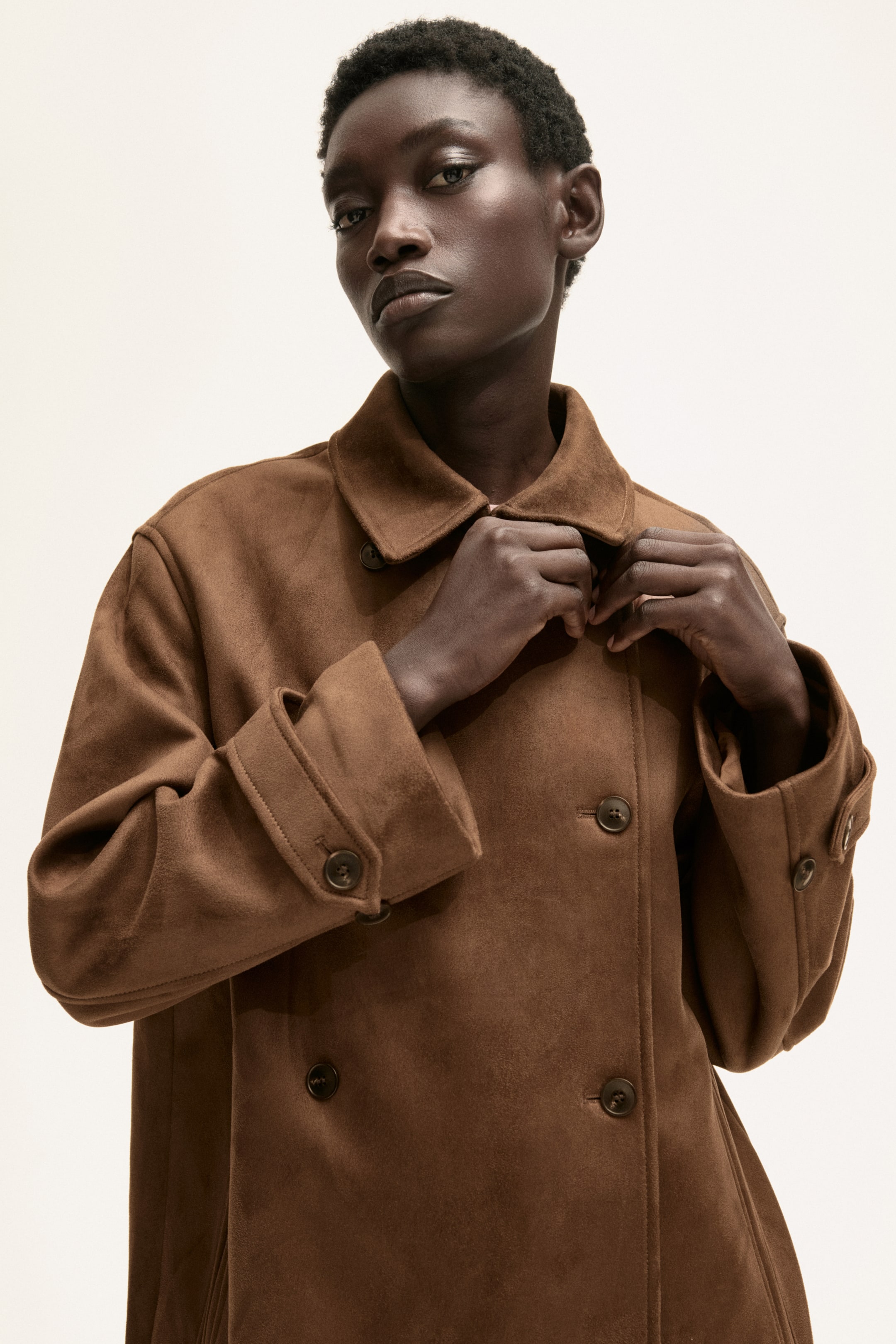 Double-Breasted Jacket - Brown