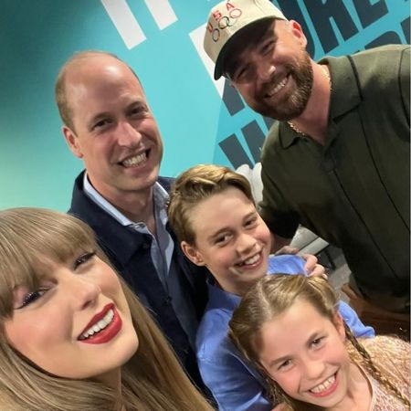 Taylor Swift, Prince William, Prince George, Princess Charlotte and Travis Kelce taking a selfie