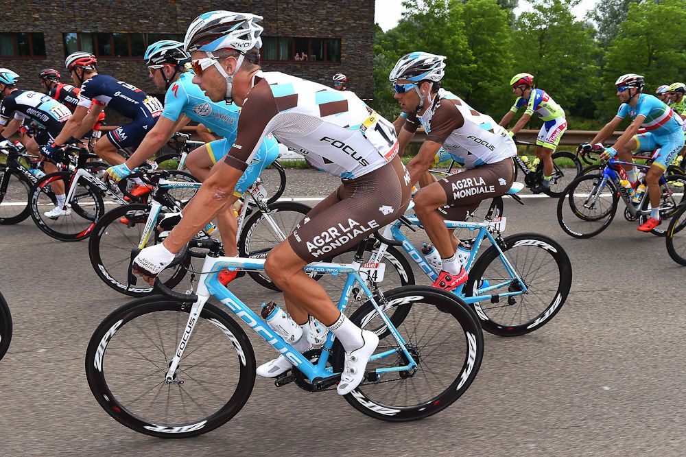 Romain Bardet rides during stage 2.