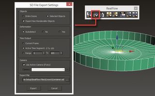 Once the geometry is modelled, it's time to send it to RealFlow