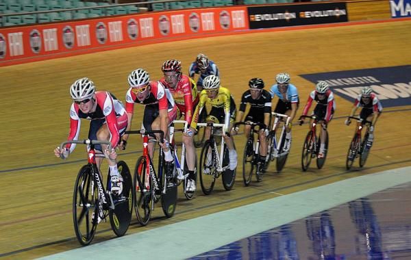 The men's points race provided plenty of action.