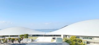 white and ethereal architecture work by New Kagawa Sports Arena, Japan, (c)SANAA