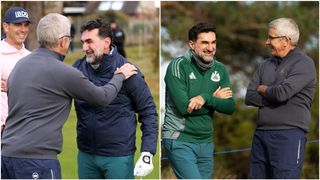 Jay Monahan and Yasir Al-Rumayyan at the Alfred Dunhill Links Championship