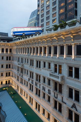 The edge of the Peninsula hotel’s 7th floor terrace