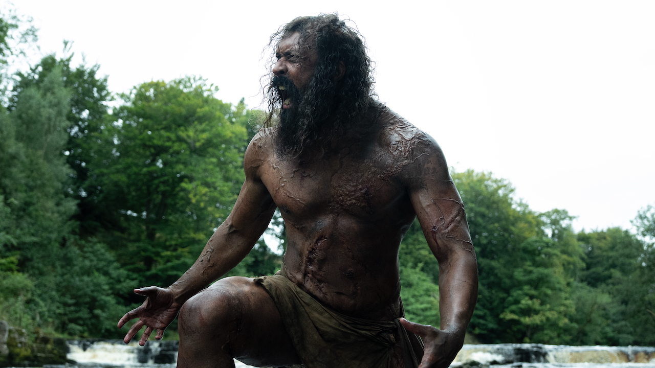 Samson standing in a river and screaming in 28 Years Later: The Bone Temple