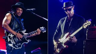 British bassist Pino Palladino performs at North Sea Jazz festival, Rotterdam, Netherlands, 10th July 2015. D'Angelo (right) performs during the 2012 Essence Music Festival at Louisiana Superdome on July 6, 2012 in New Orleans, Louisiana.