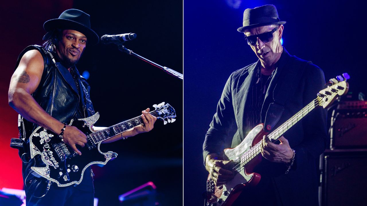 British bassist Pino Palladino performs at North Sea Jazz festival, Rotterdam, Netherlands, 10th July 2015. D&#039;Angelo (right) performs during the 2012 Essence Music Festival at Louisiana Superdome on July 6, 2012 in New Orleans, Louisiana.