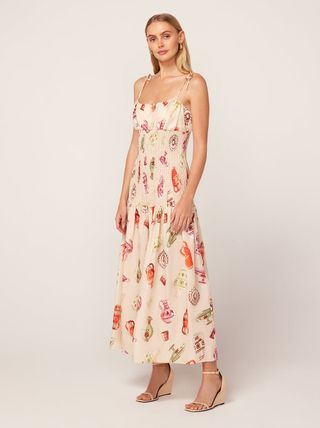 Andrea Ivory Pottery Print Maxi Dress