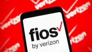 image of a smartphone with the Fios by Verizon logo on the screen