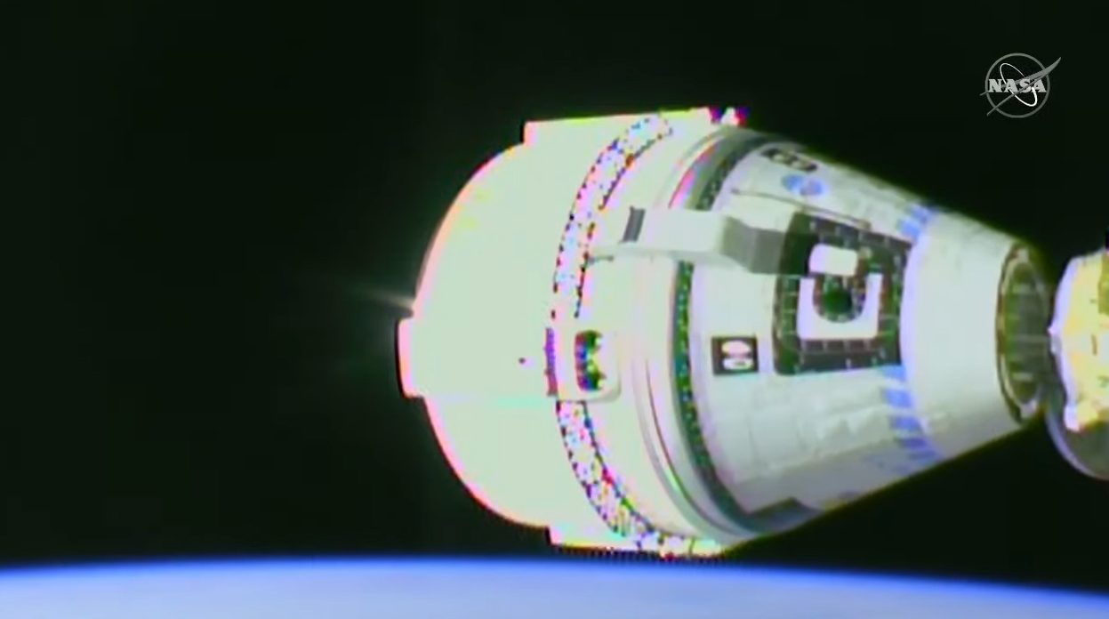 Boeing's Starliner OFT-2 spacecraft docked to the International Space Station on May 20, 2022.
