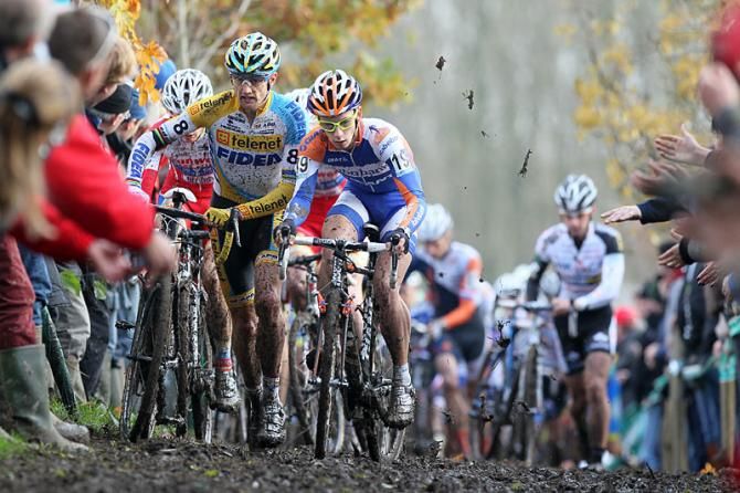 Bart Wellens and Lars Van Der Haar fight for the same space