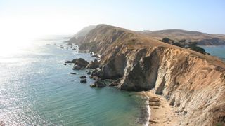 A view of the coastal cliffs in Point Reyes National Seashore