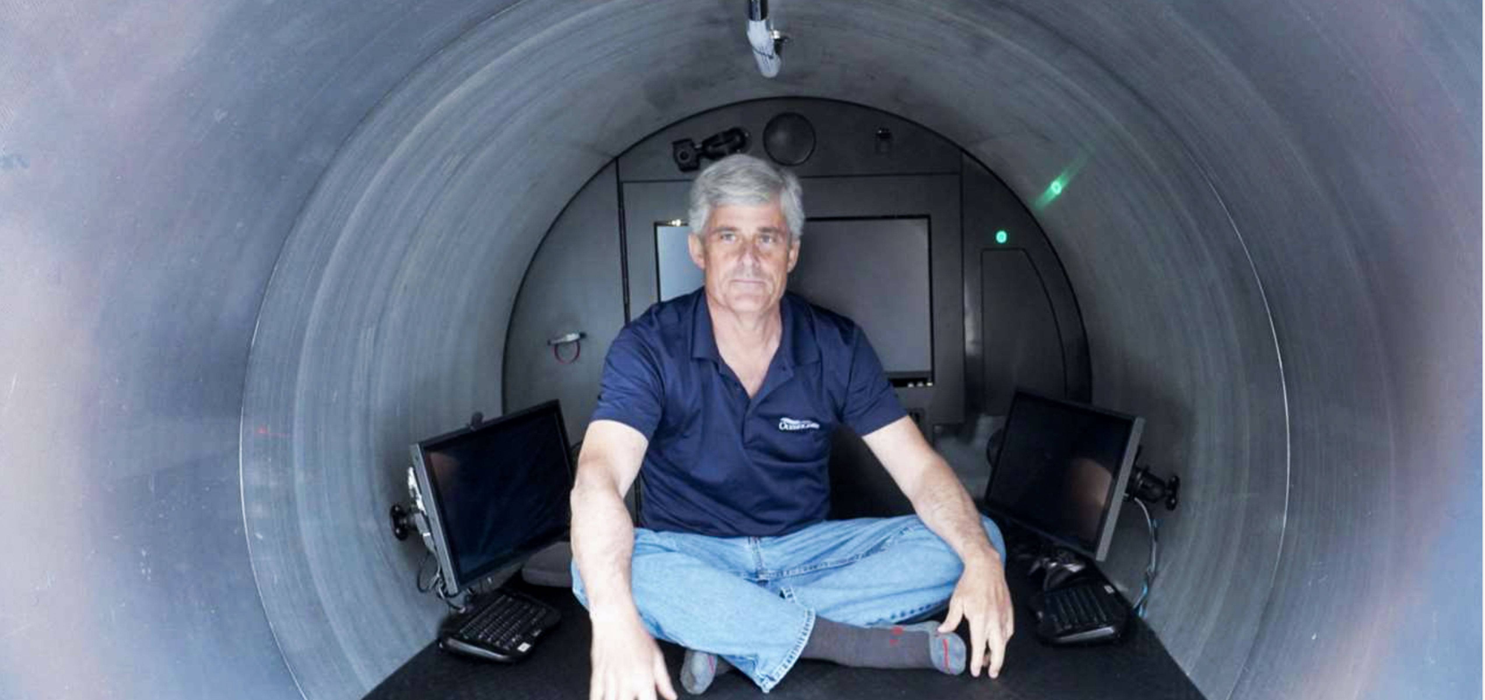 Stockton Rush sitting inside the Titan submersible
