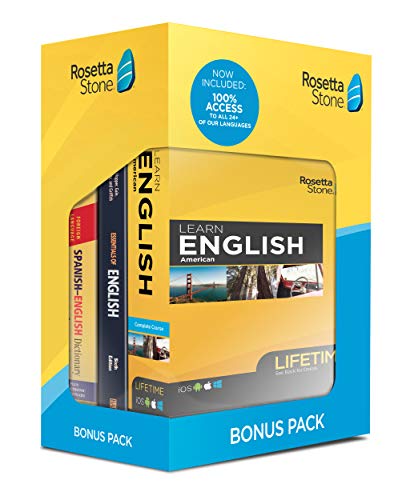 Learn English: Rosetta Stone Bonus Pack Bundle (Lifetime Online Access + Grammar Guide and Dictionary Book Set)
