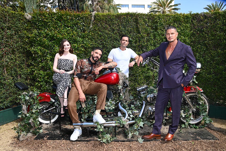 At FX’s 2022 San Diego Comic-Con event for Mayans M.C. (l. to r.): Sarah Bolger, Clayton Cardenas, Danny Pino and JD Pardo. 
