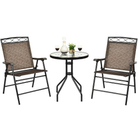 Clihome 3-Piece Brown Bistro Patio Dining Set