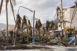 The island of Saint Maarten after hurricane Irma hit the Dutch Caribbean Island.