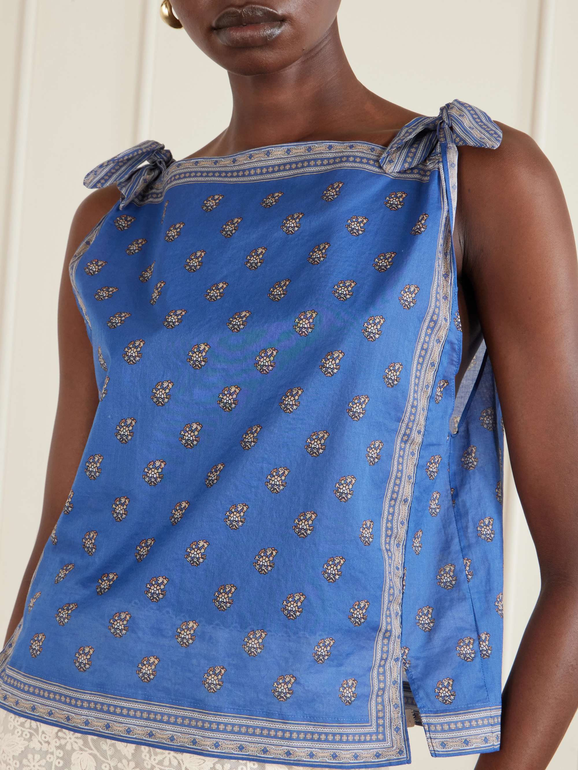 Amalia Floral-Print Cotton-Voile Top
