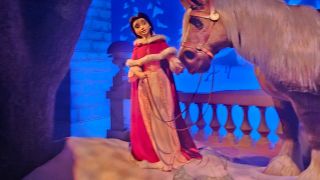 Belle at the Enchanted Tale of Beauty an the Beast ride