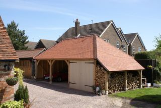 oak frame garages with car port and lo store