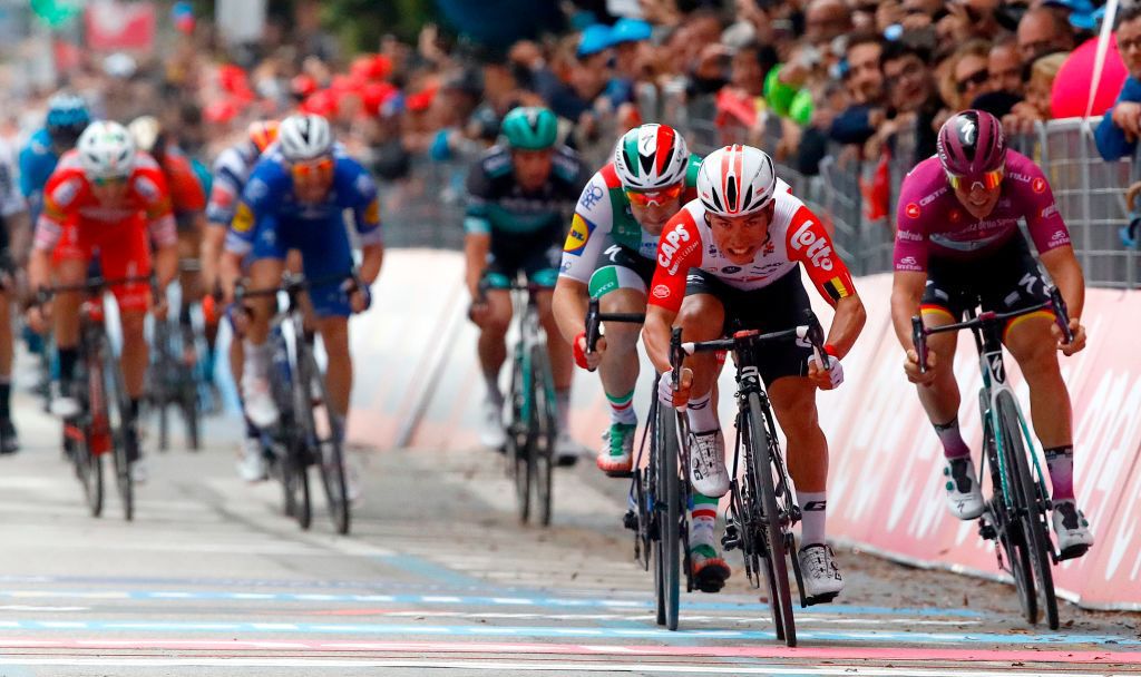 Caleb Ewan (Lotto Soudal) wins stage 8 of the Giro d'Italia
