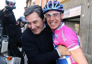 Lampre team manager Giuseppe Saronni, left, with Damiano Cunego.