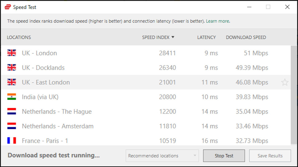 HideMyAss! Speed Test