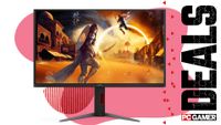 AOC Q27G4ZD gaming monitor on a pink deals background
