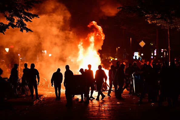 Protesters in Hamburg.