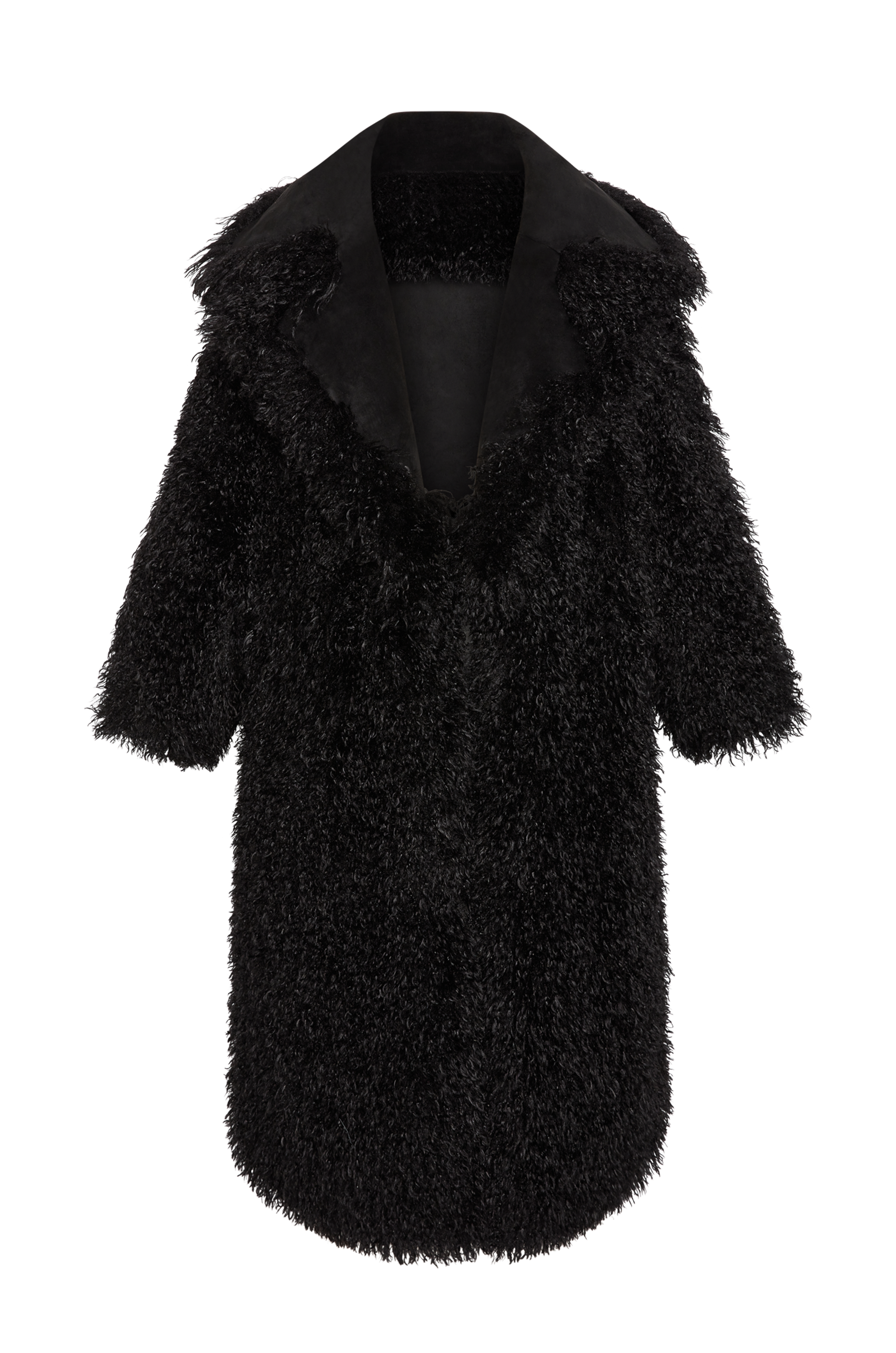 Mongolian Faux Fur Jacket - Midnight - S/m