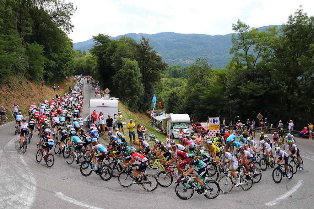 The peloton in action during stage 13 at the Tour de France