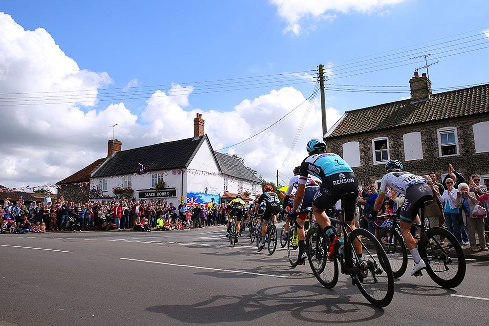The peloton in action during stage 7.