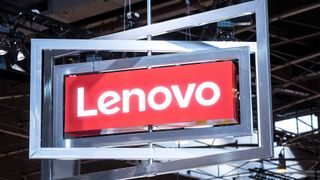 A view of the Lenovo logo during Viva Technology at Parc des Expositions Porte de Versailles on June 15, 2017 in Paris, France