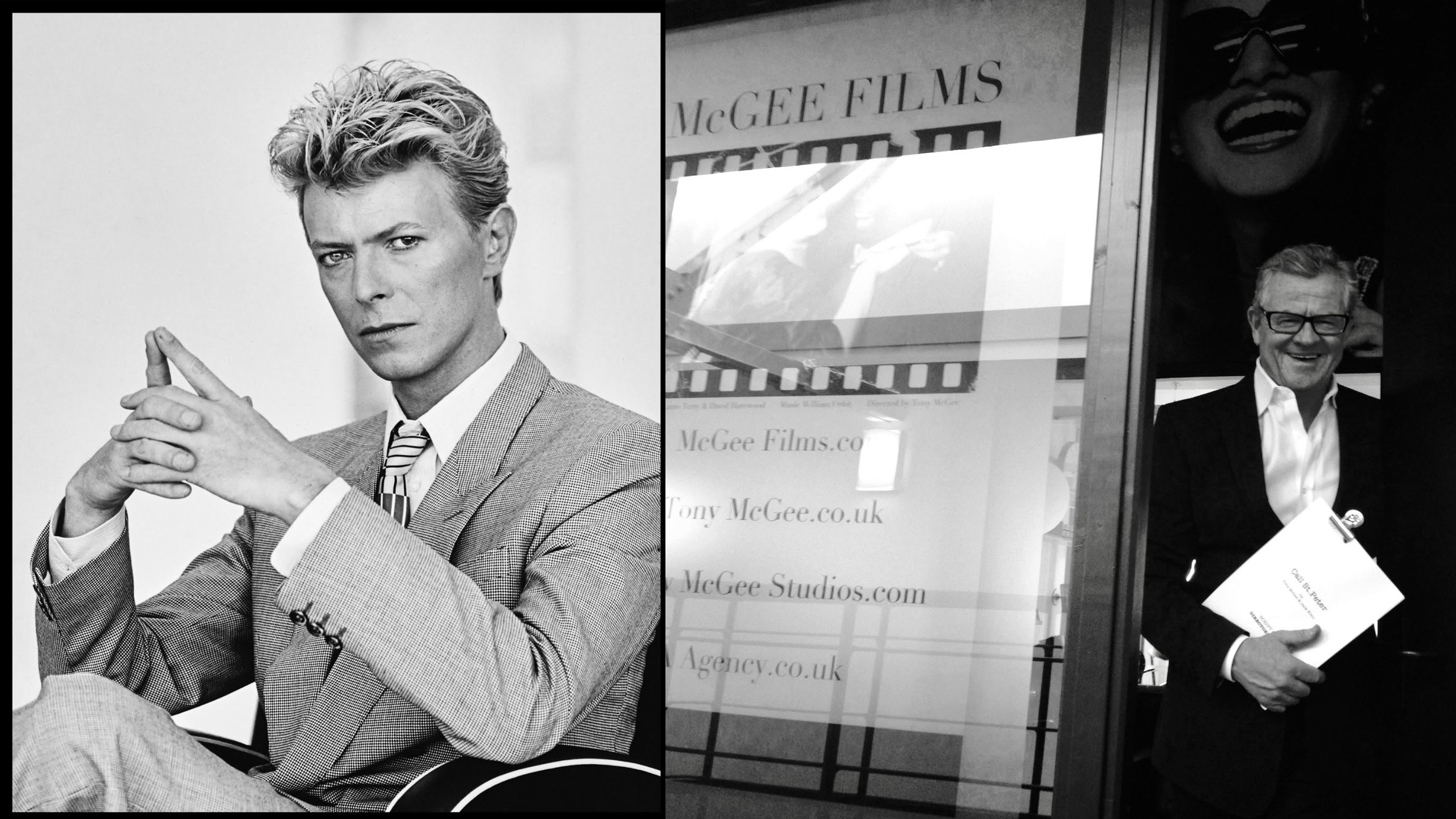 Tony McGee picture of David Bowie and Tony McGee by his studio