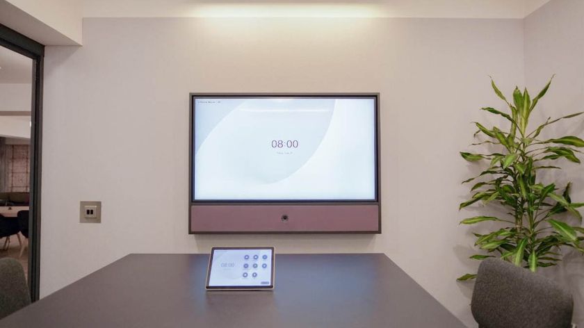 A new videoconferencing solution surrounds a display in a meeting room.