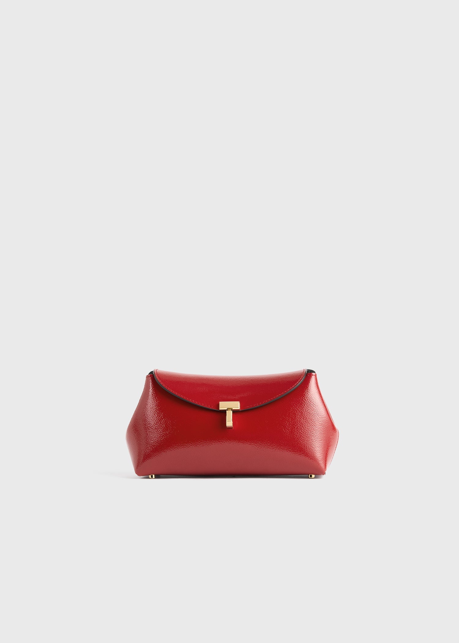 Mini T-Lock Naplack Clutch Red