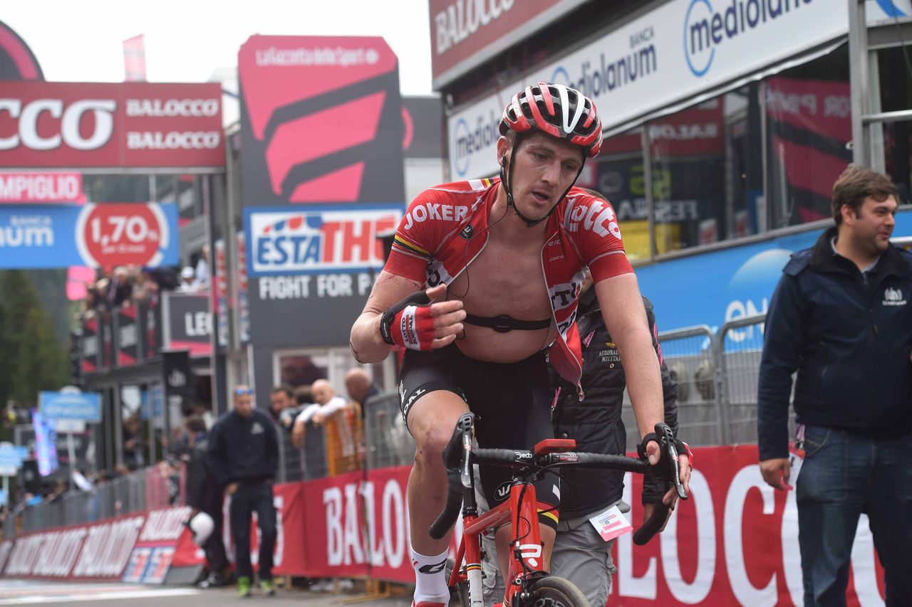 Jurgen Van Den Broeck crosses the line
