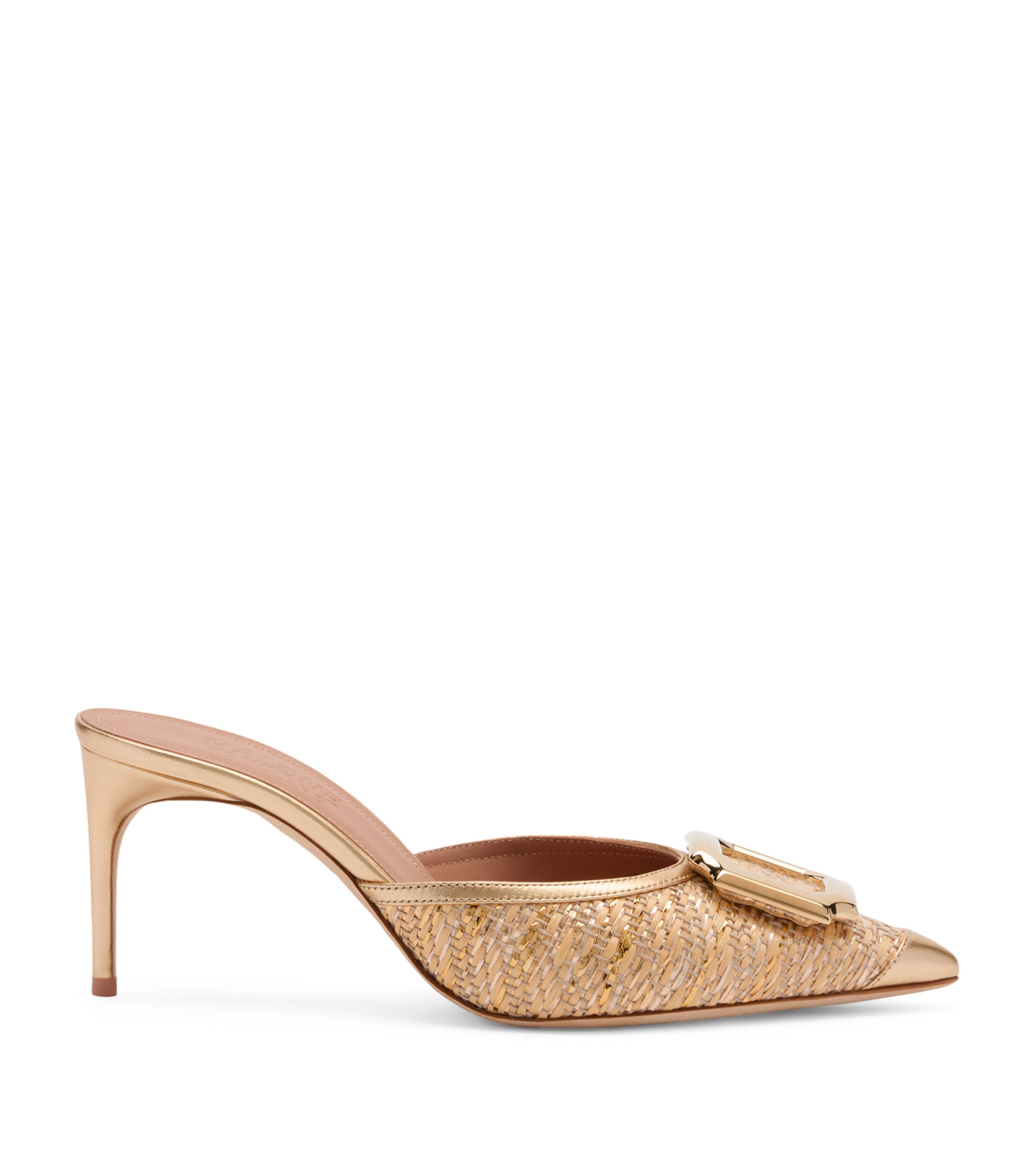 Metallic Raffia Mona Heeled Mules 70