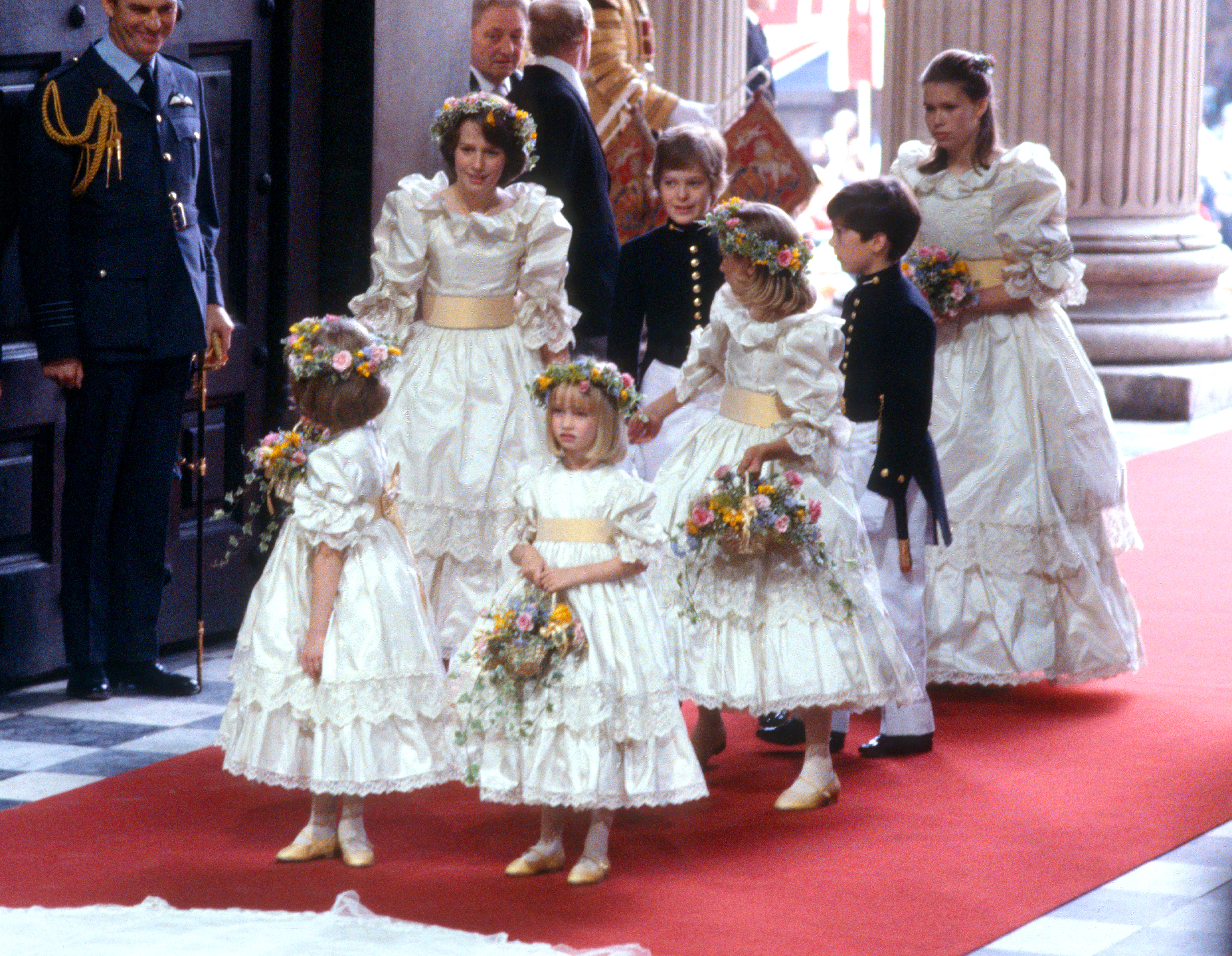 Bridesmaids at the wedding of Prince Charles, Prince of Wales and Diana, Princess of Wales at St. Paul's Cathedral on July 29, 1981 in London, England. (Photo by Anwar Hussein/Getty Images)