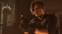 Leon Kennedy aims a pistol in RE Requiem